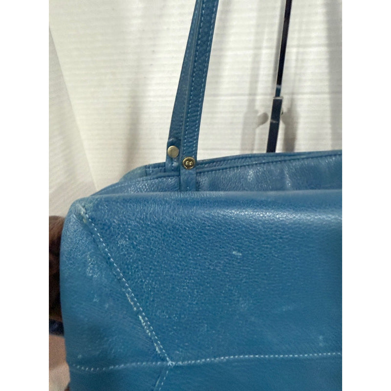 GiGi New York Peacock Blue Leather Tote Bag - Women's Carryall