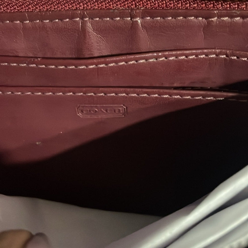 COACH wristlet F11940 signature Cherry Red patent leather .