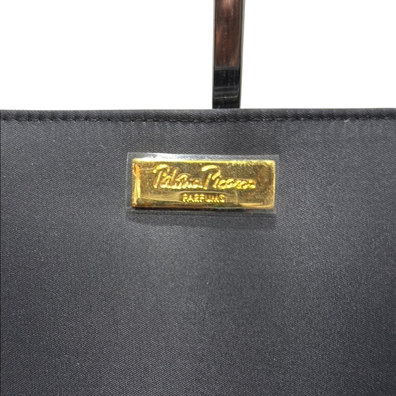 VTG PALOMA PICASSO BLACK NYLON ZIP AROUND PARFUMS CASE W/GOLD METAL LOGO
