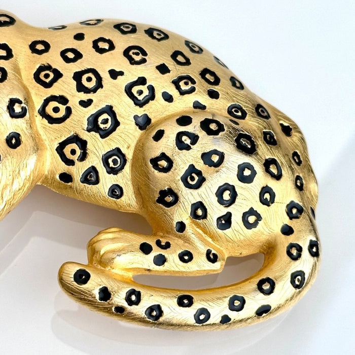 Vintage Doreen Ryan Vintage 90s Leopard Belt Buckle Gold Plated Panther Cat