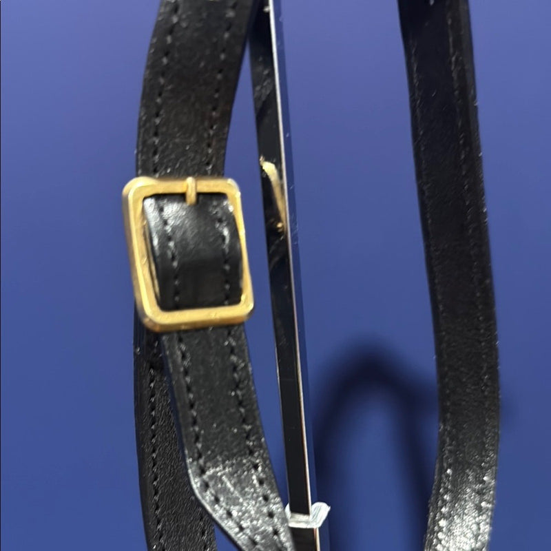 DAINELLI  VINTAGE Black  Leather Crossbody Bag - Made in Italy