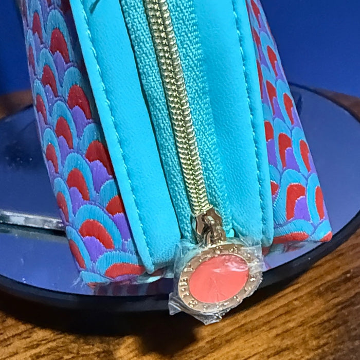 Bvlgari Parfums Elegant Blue Pattern Pouch Makeup Bag Clutch