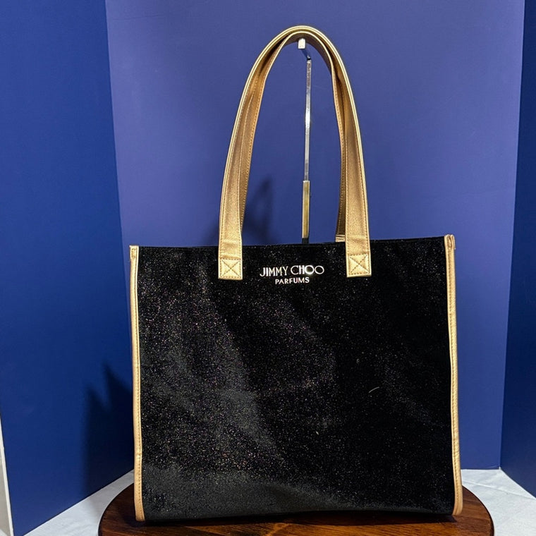 Jimmy Choo Black and Tan Tote Bag