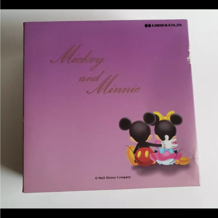 Walt Disney Mickey & Minnie Wine Glasses Set by K. Onishi Made In Japan w/ Box