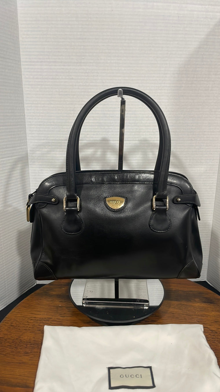 Gucci Princy Leather Boston Handbag with dustbag