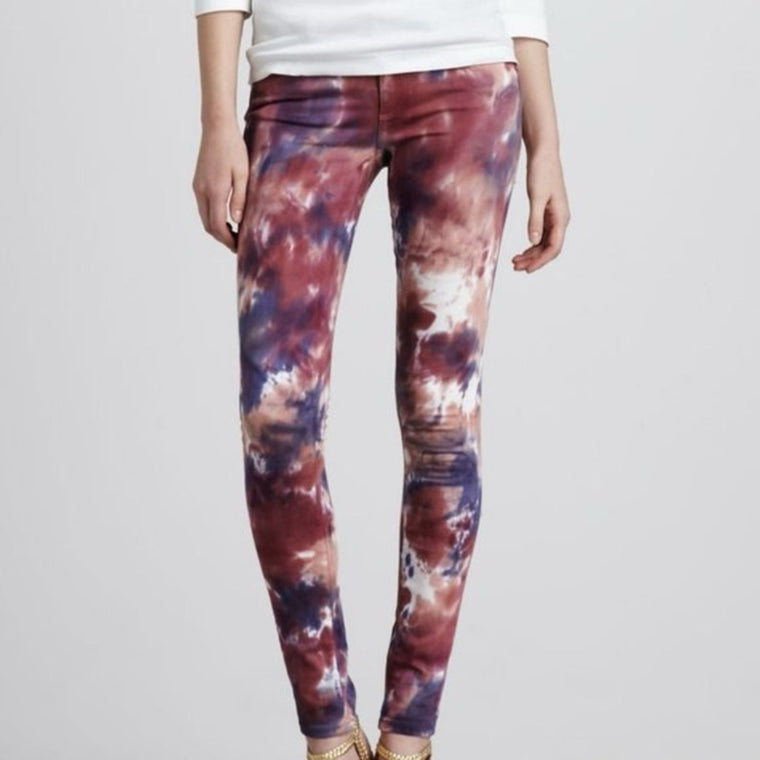 PAIGE Jeans Verdugo Tie-Dye Ultra Skinny Low-Rise Denim
