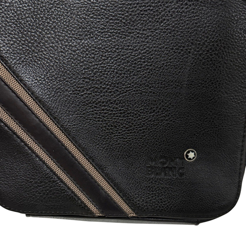 Montblanc Dark Brown Leather Meisterstuck North South Messenger Bag