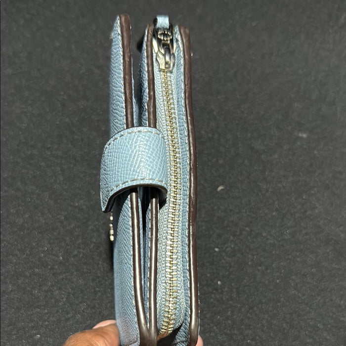 Coach Sky Blue Textured Wallet