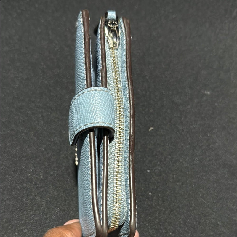 Coach Sky Blue Textured Wallet