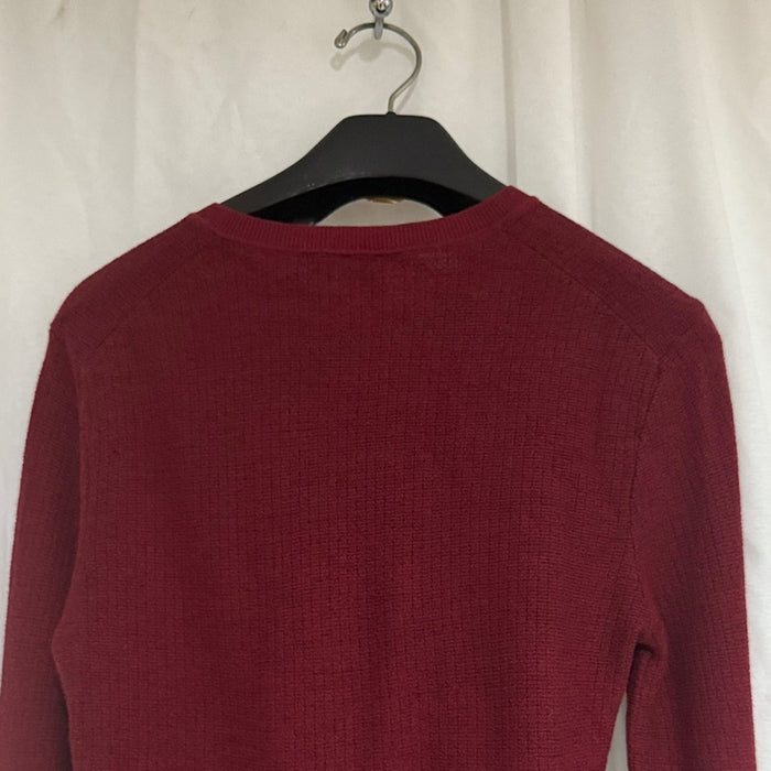 Boss Men's Deep Red V-Neck Sweater