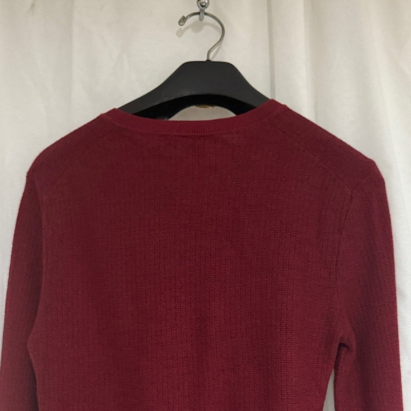 Boss Men's Deep Red V-Neck Sweater