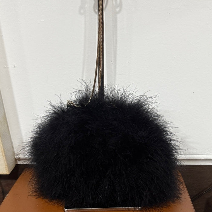 Elegant Black Fur Handbag