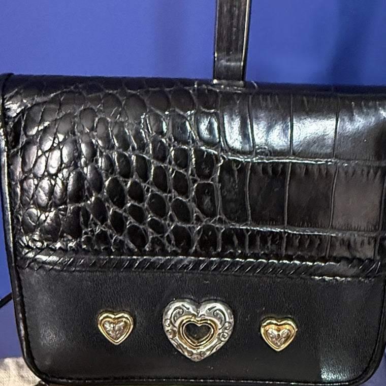 Brighton Black Croc-Embossed Women's Wallet