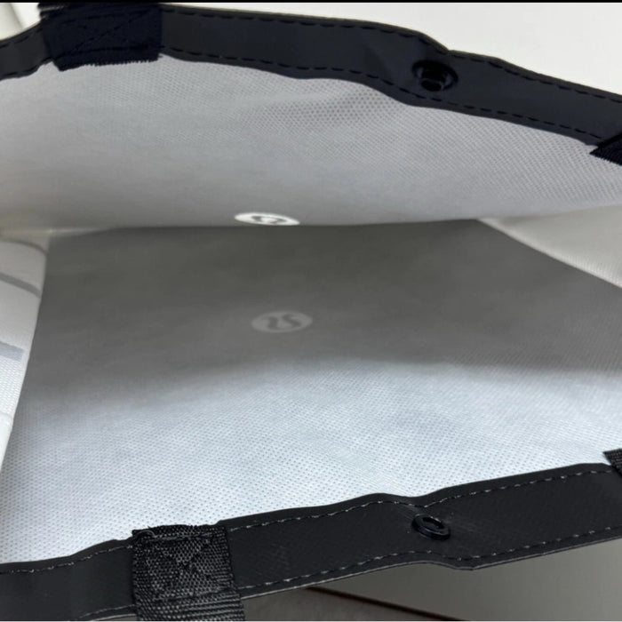 Lululemon Set of 2 Reusable Shopping Totes Black  14"x16"X6"