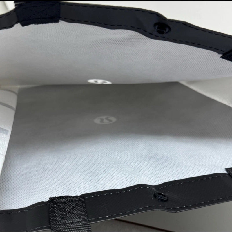 Lululemon Set of 2 Reusable Shopping Totes Black  14"x16"X6"