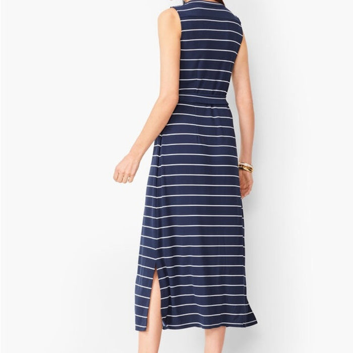 BUTTON-FRONT STRIPE JERSEY MAXI DRESS NWOT