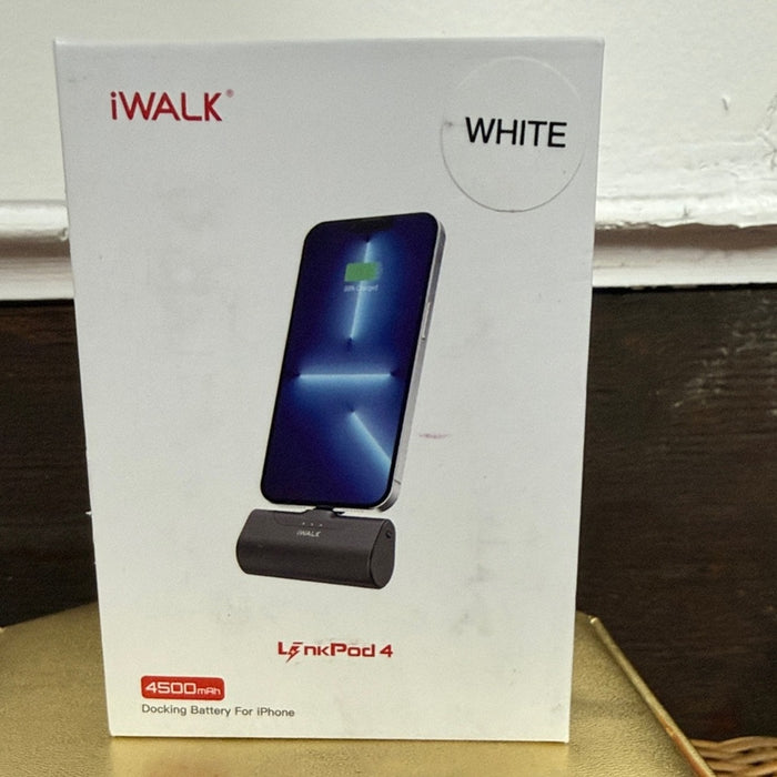 iWALK LinkPod 4 4500mAh iPhone Portable Charger Power Bank White NEW
