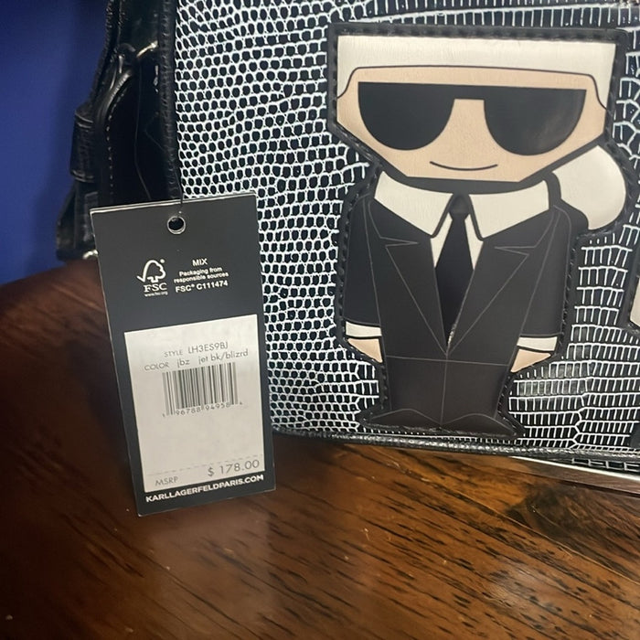 Karl Lagerfeld Womens Camera Bag Crossbody Double Zip Round NWT