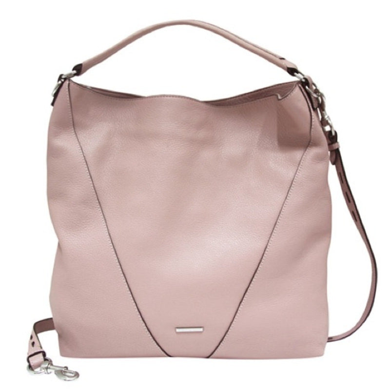 REBECCA MINKOFF blush Pebbled Leather Tassels Hobo Shoulder Bag