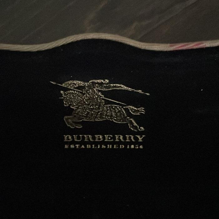 Burberry Eyeglasses Sunglasses Hard Case Plaid Clamshell Fabric Italy Au…