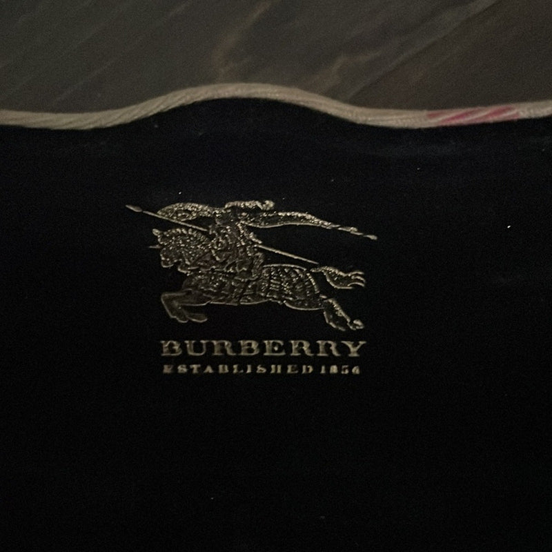 Burberry Eyeglasses Sunglasses Hard Case Plaid Clamshell Fabric Italy Au…