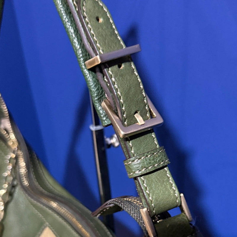 Cole Haan Olive Hobo Bag with Tan and Brown Stripe