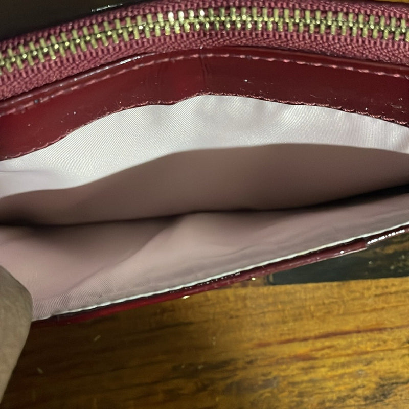 COACH wristlet F11940 signature Cherry Red patent leather .