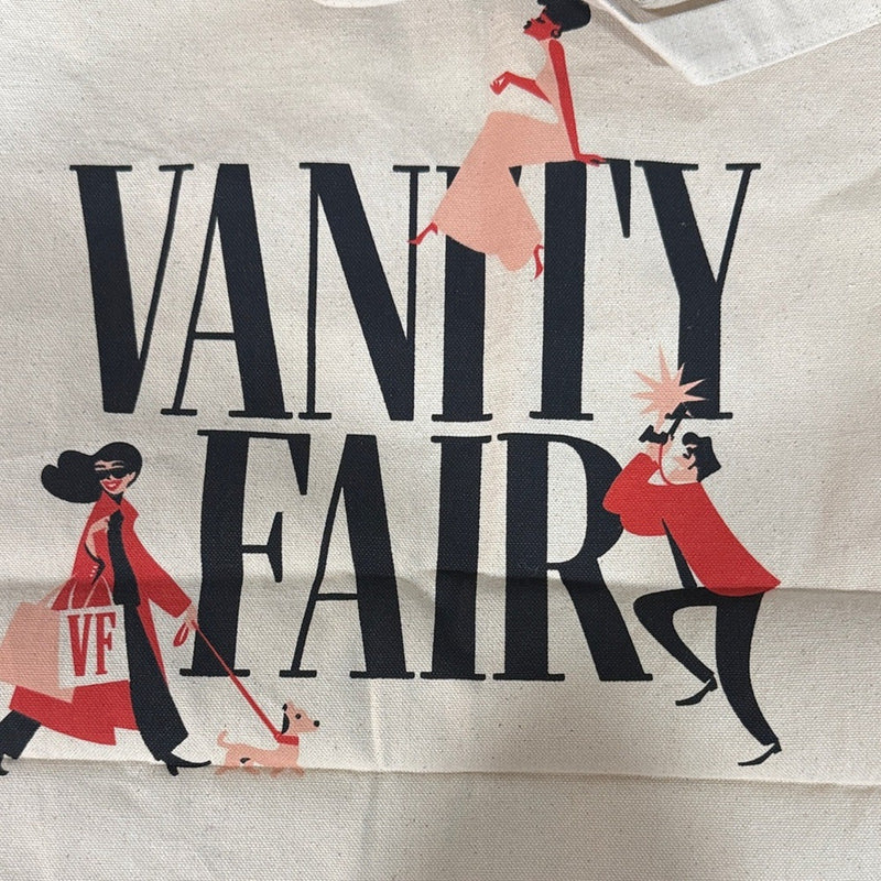 Vanity Fair Natural Canvas Tote with Red & Black Illustrations