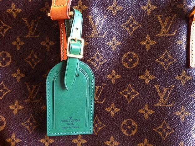 Louis Vuitton Green Leather Name Tag Calfskin Goldtone Mini/Small