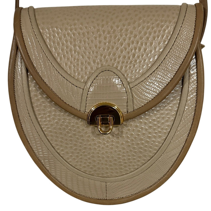 Delman Cream and Tan Crossbody Bag