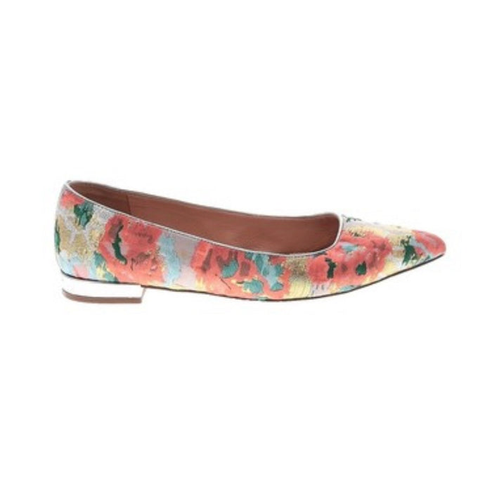 J Crew Moroccan Brocade Slip On Flats m Pointed Toe Multicolor Metallic Boho