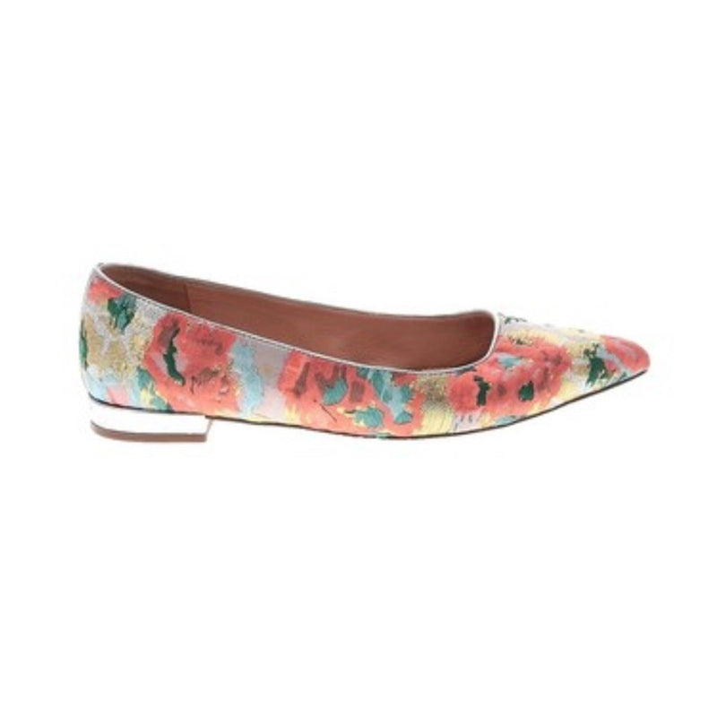 J Crew Moroccan Brocade Slip On Flats m Pointed Toe Multicolor Metallic Boho