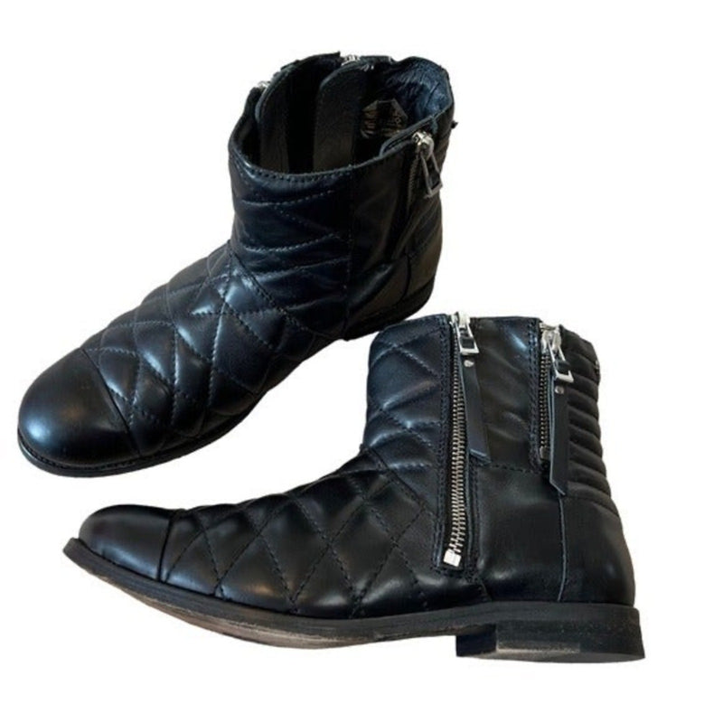 Zadig & Voltaire Ankle Boots, Quilted Leather Presets, Biker, size 38
