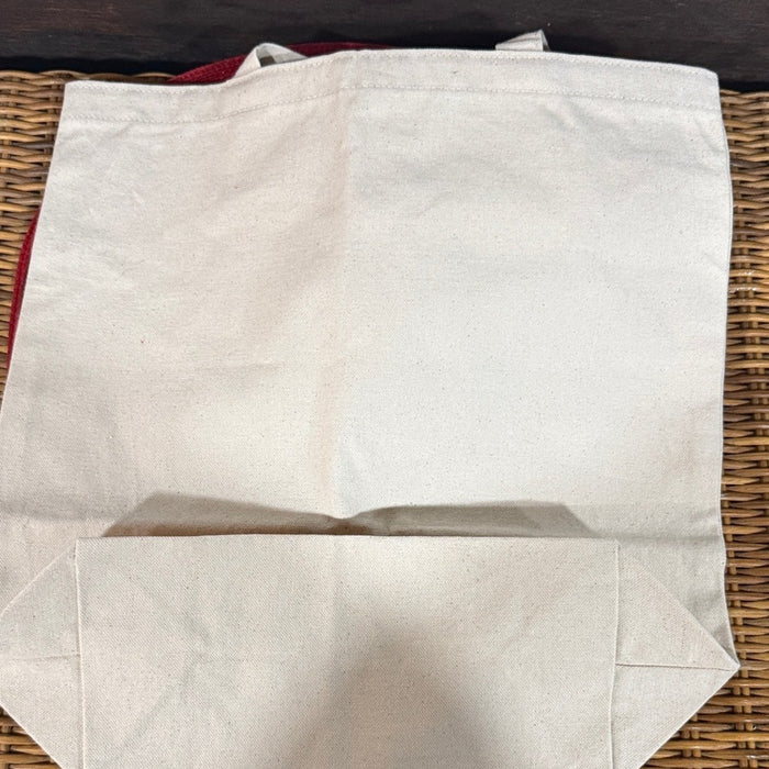 Vanity Fair Natural Canvas Tote with Red & Black Illustrations