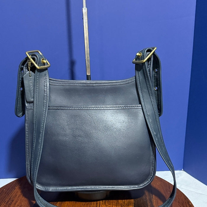Vintage COACH #9966 "Legacy Zip" Blue Leather Crossbody Bag