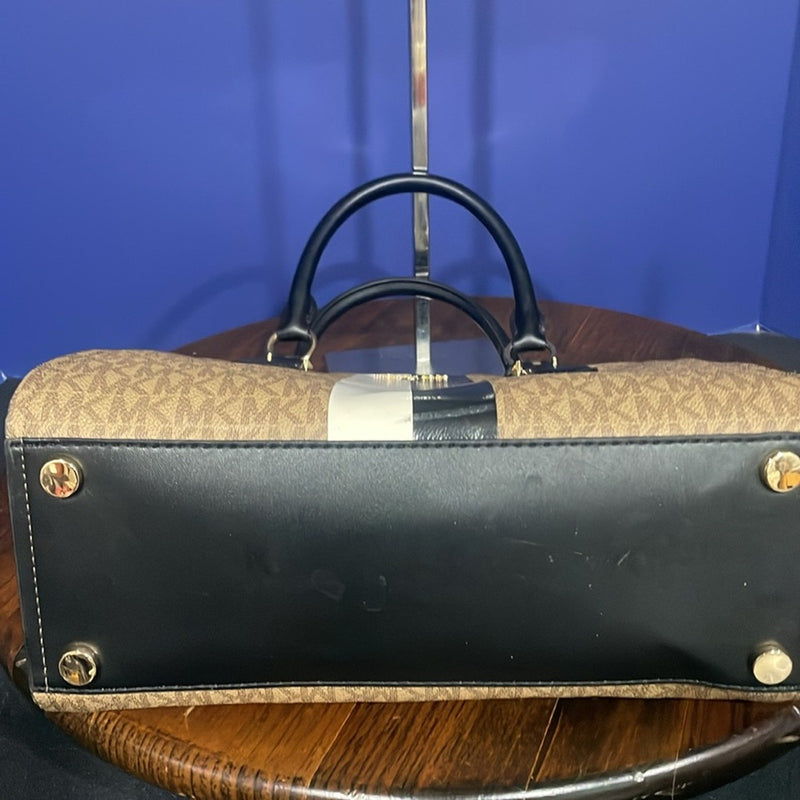 MICHAEL KORS Marilyn Monogram Satchel Tote Bag In