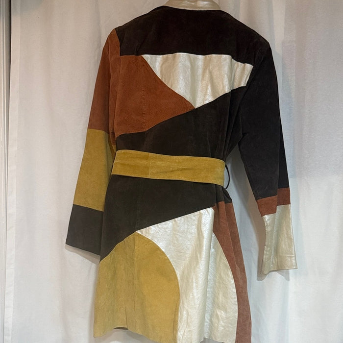 90’s Color Block Leather and Suede Jacket by Platinum  Design Collection EUC