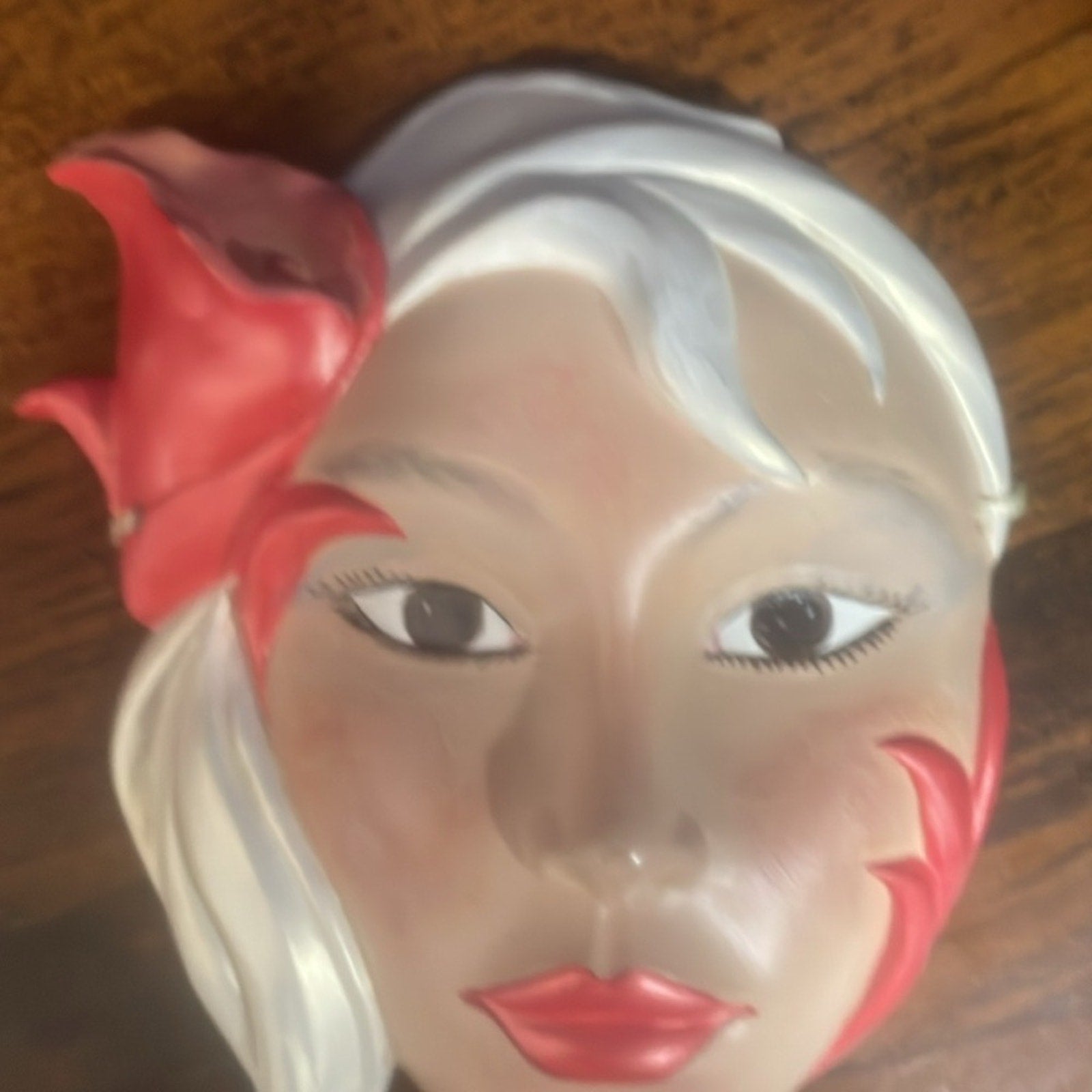 Ceramic Lady head wall hanging. Rare Find