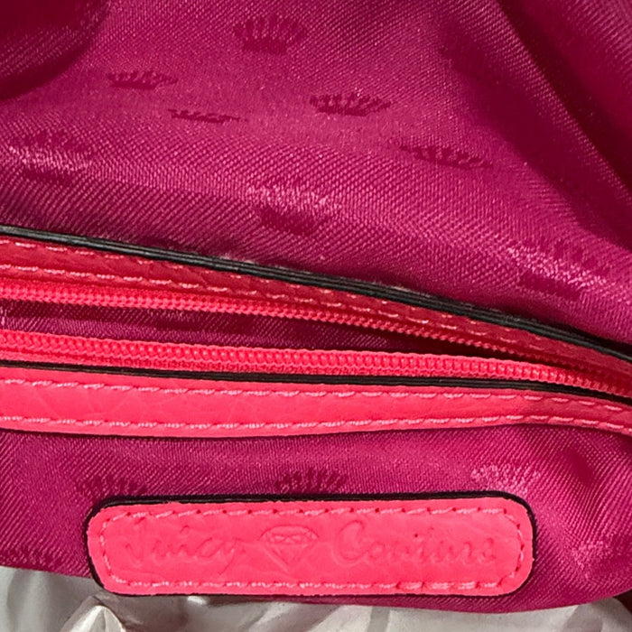 Juicy Couture Neon Preppy Pink Large Tunnel Flap Envelope Cross Body Purse Y2K