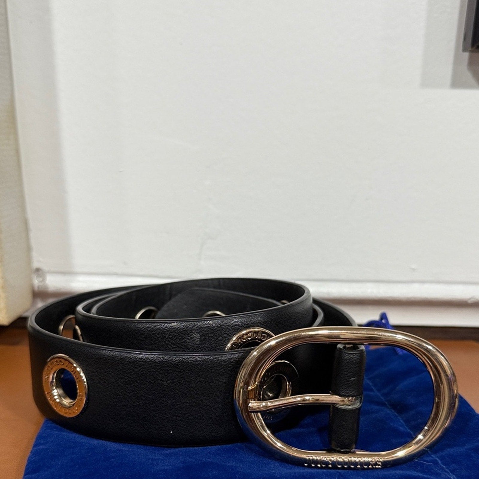 Juicy Couture Black Belt with Gold Accents