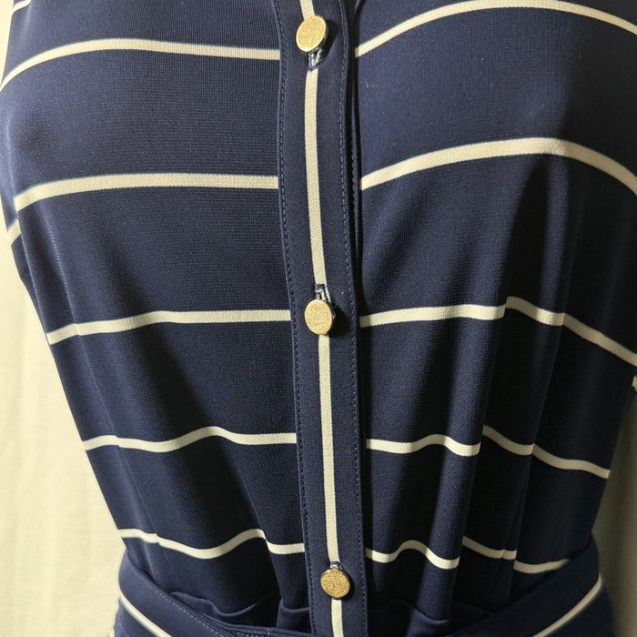 BUTTON-FRONT STRIPE JERSEY MAXI DRESS NWOT