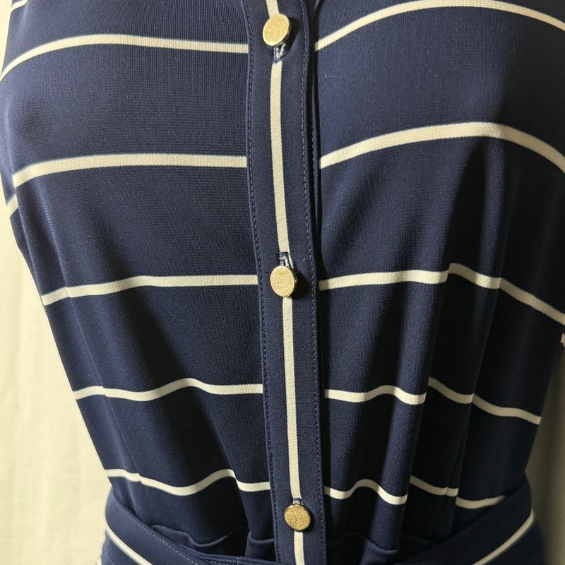 BUTTON-FRONT STRIPE JERSEY MAXI DRESS NWOT