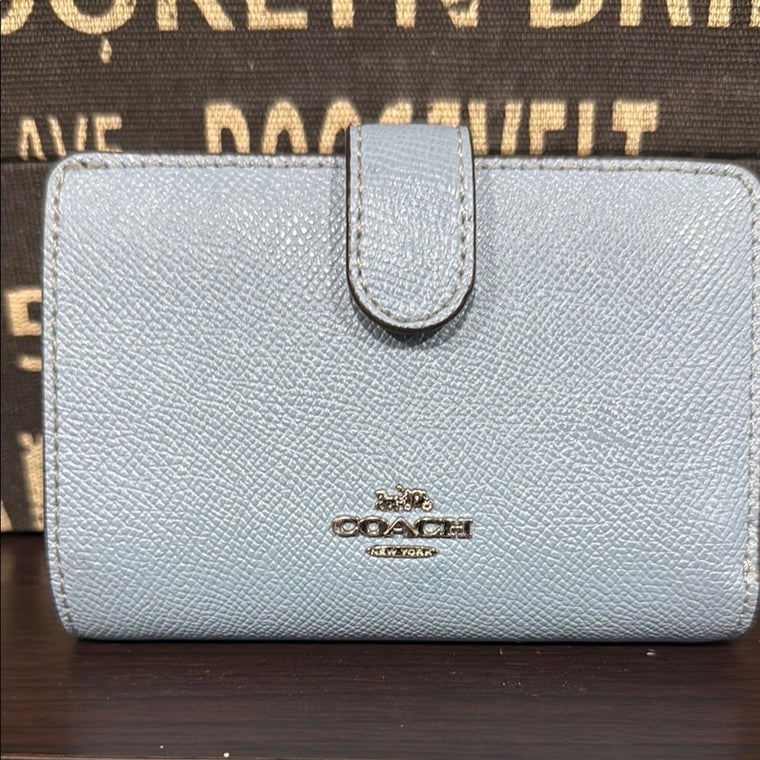 Coach Sky Blue Textured Wallet
