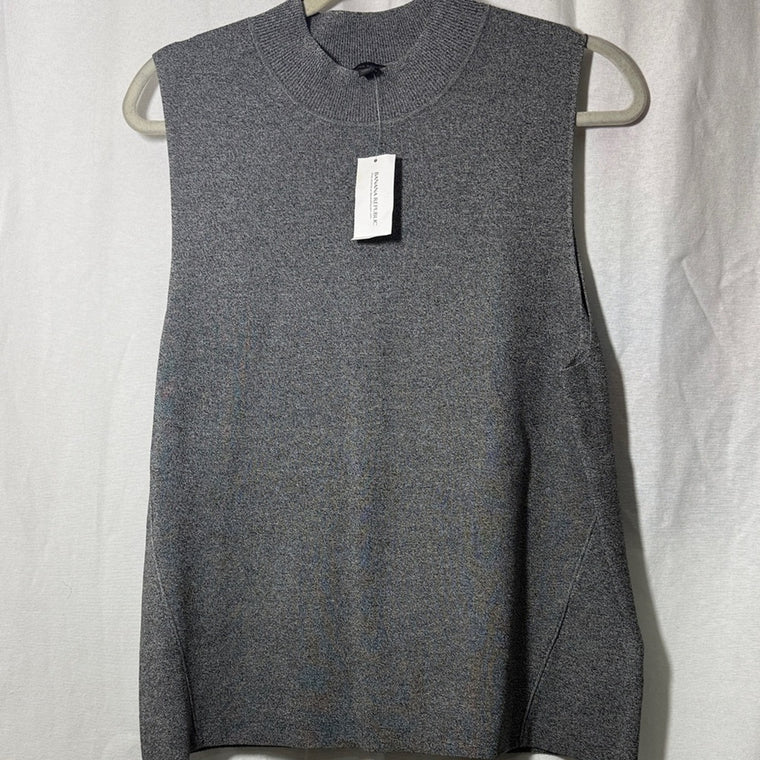 Banana Republic Women's Charcoal Gray Crewneck Sleeveless Top