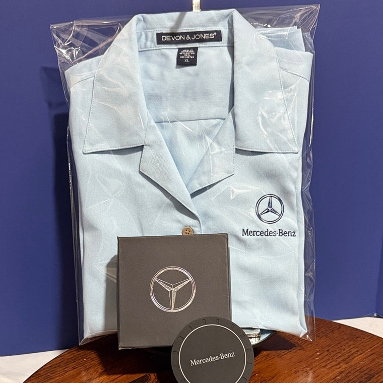Mercedes-Benz Devon & Jones Women's Light Blue Button Down Shirt Bundle