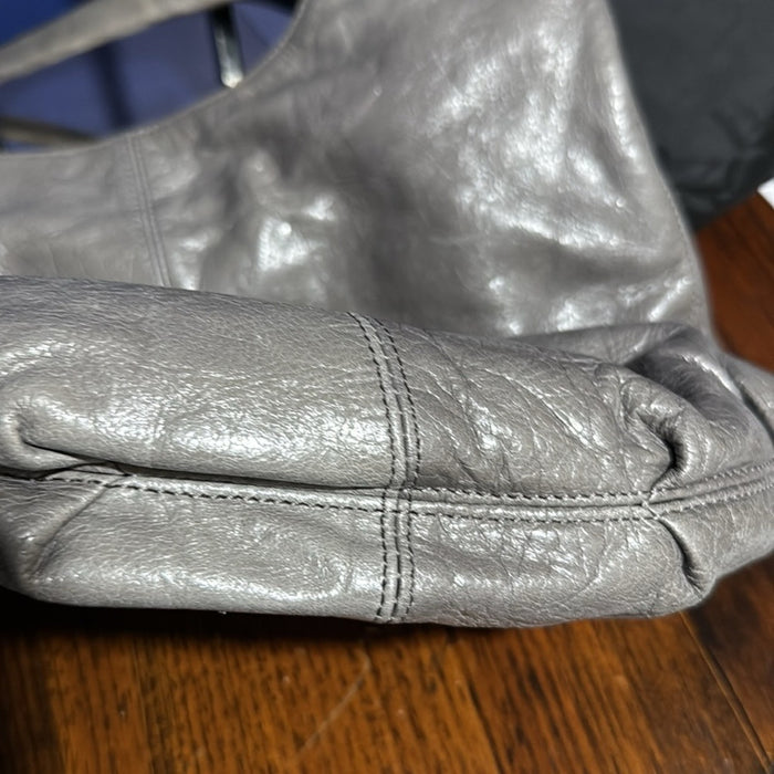 HOBO Classic Gray Leather Hobo Bag
