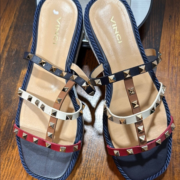 Vinci Seul Multicolor Multi Strap Flat Women Sandal