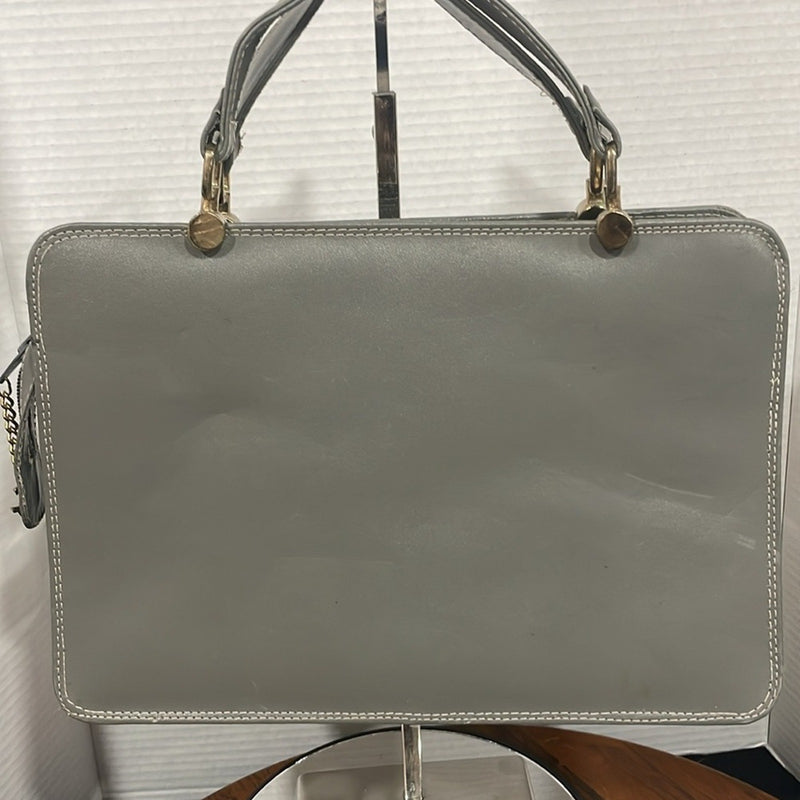 Vintage gray leather bag