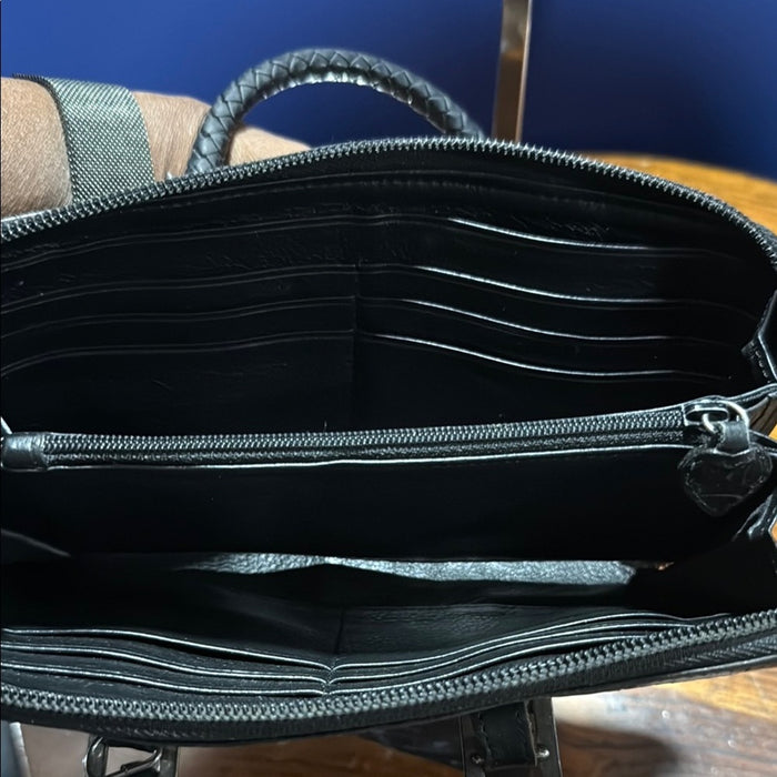 BRIGHTON Gladiola Croc Embossed Leather Wallet Crossbody Organizer