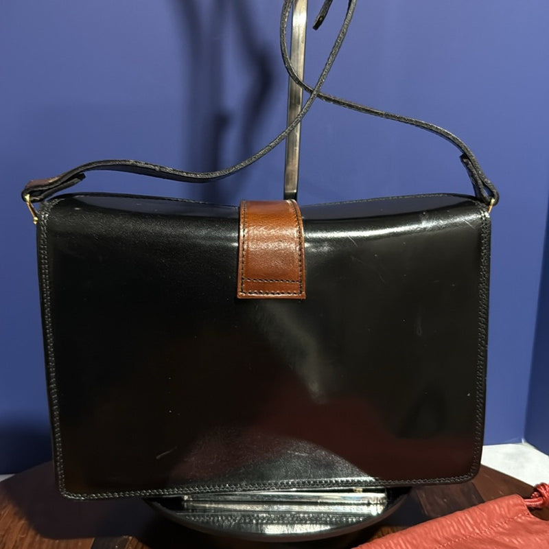 Vintage Black and Brown Crossbody Bag